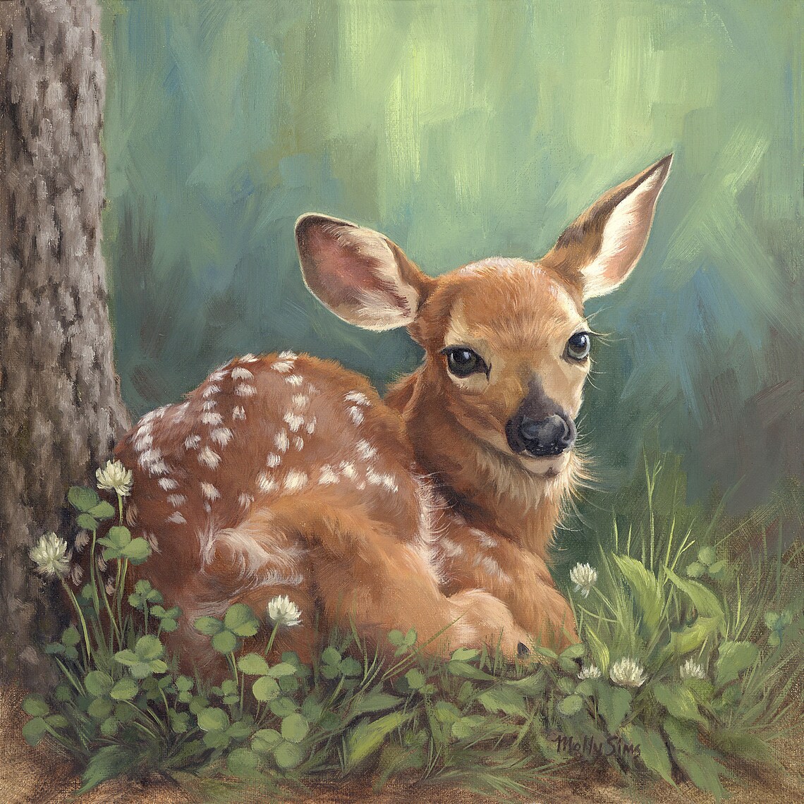 Fawn Deer Open Edition Art Print, Realistic Animal Art