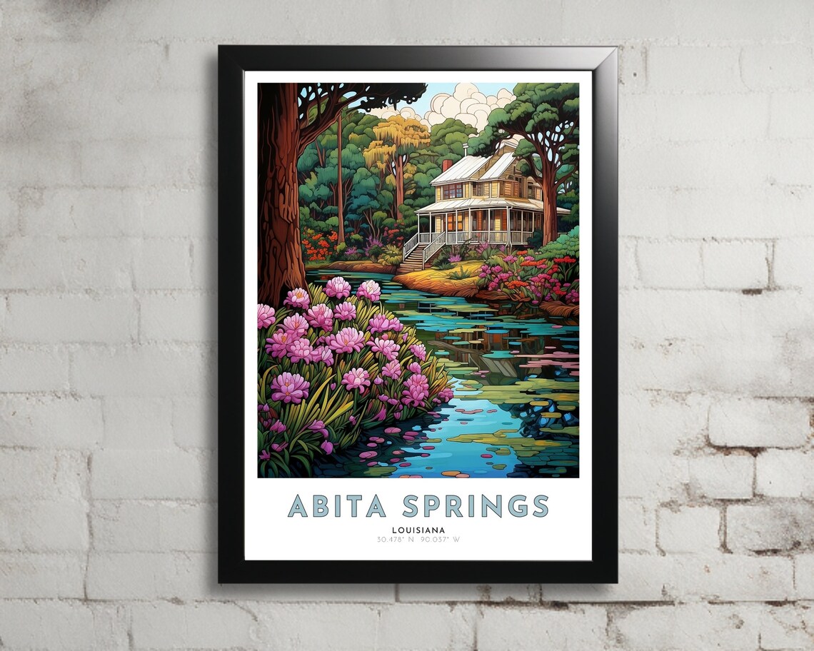 Abita Springs Louisiana Bayou Plantation House Garden Poster