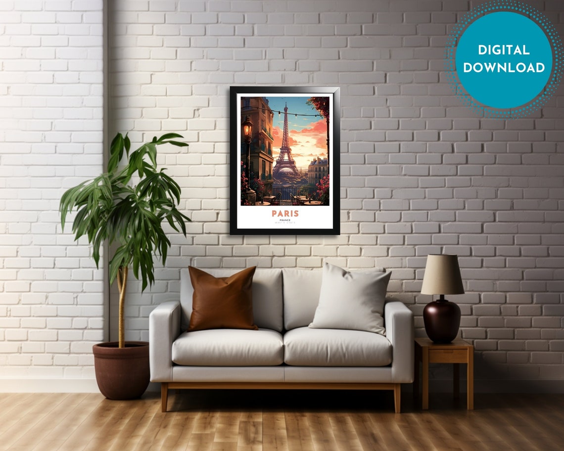 Paris Travel Poster Of France Art Nouveau Gift For Lovers Of Paris France Wall Art Decor Of Paris Painting - Image 4