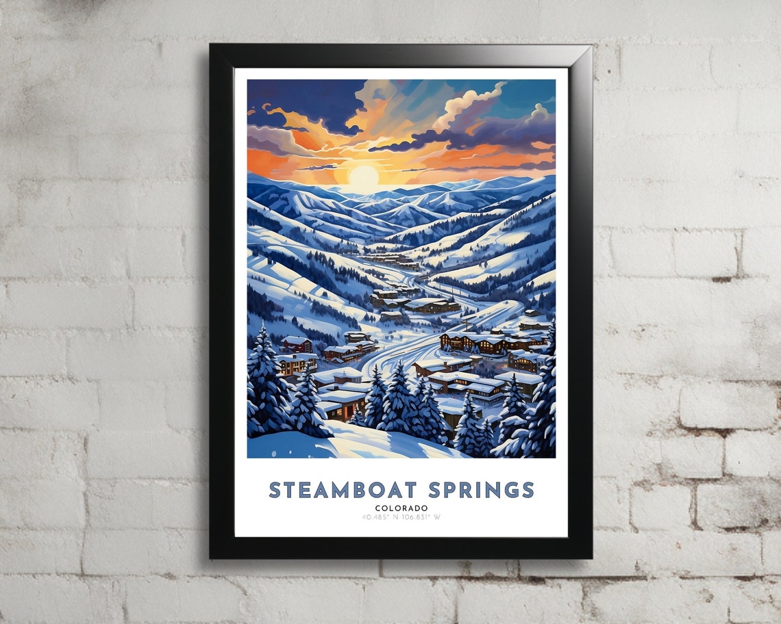 Steamboat Springs Travel Poster Of Colorado Art Nouveau Gift For Lovers Of Colorado Wall Art Decor Of Painting