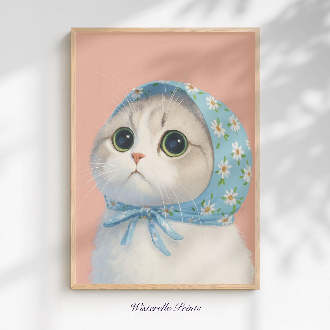 Cat Wearing Headscarf Poster Print, Cute Kitten Decor