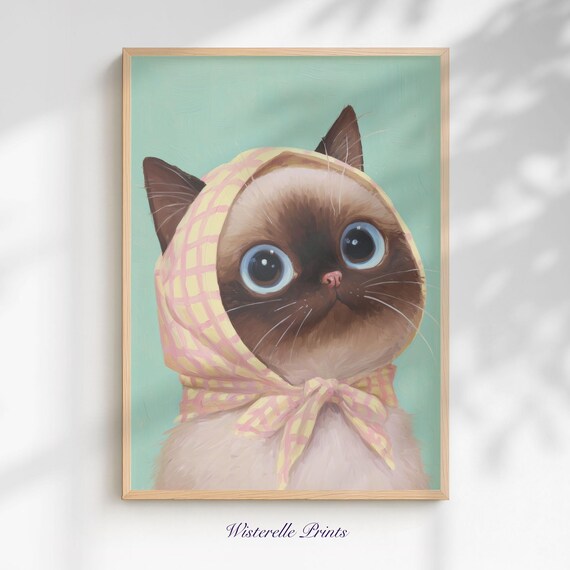 Cat Wearing Headscarf Poster Print