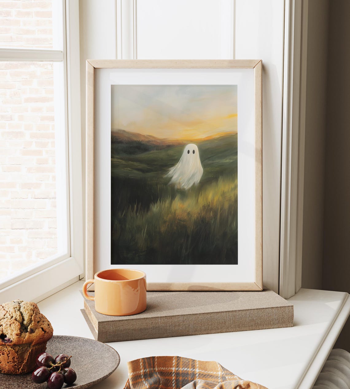 Floating Ghost Rolling Hills Golden Sunset Pastoral Art Poster - Image 6