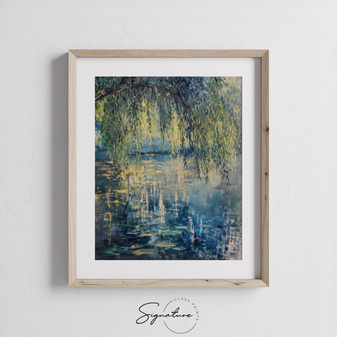 Weeping Willow Tree Over Serene Pond Tranquil Water Art Poster - Image 3