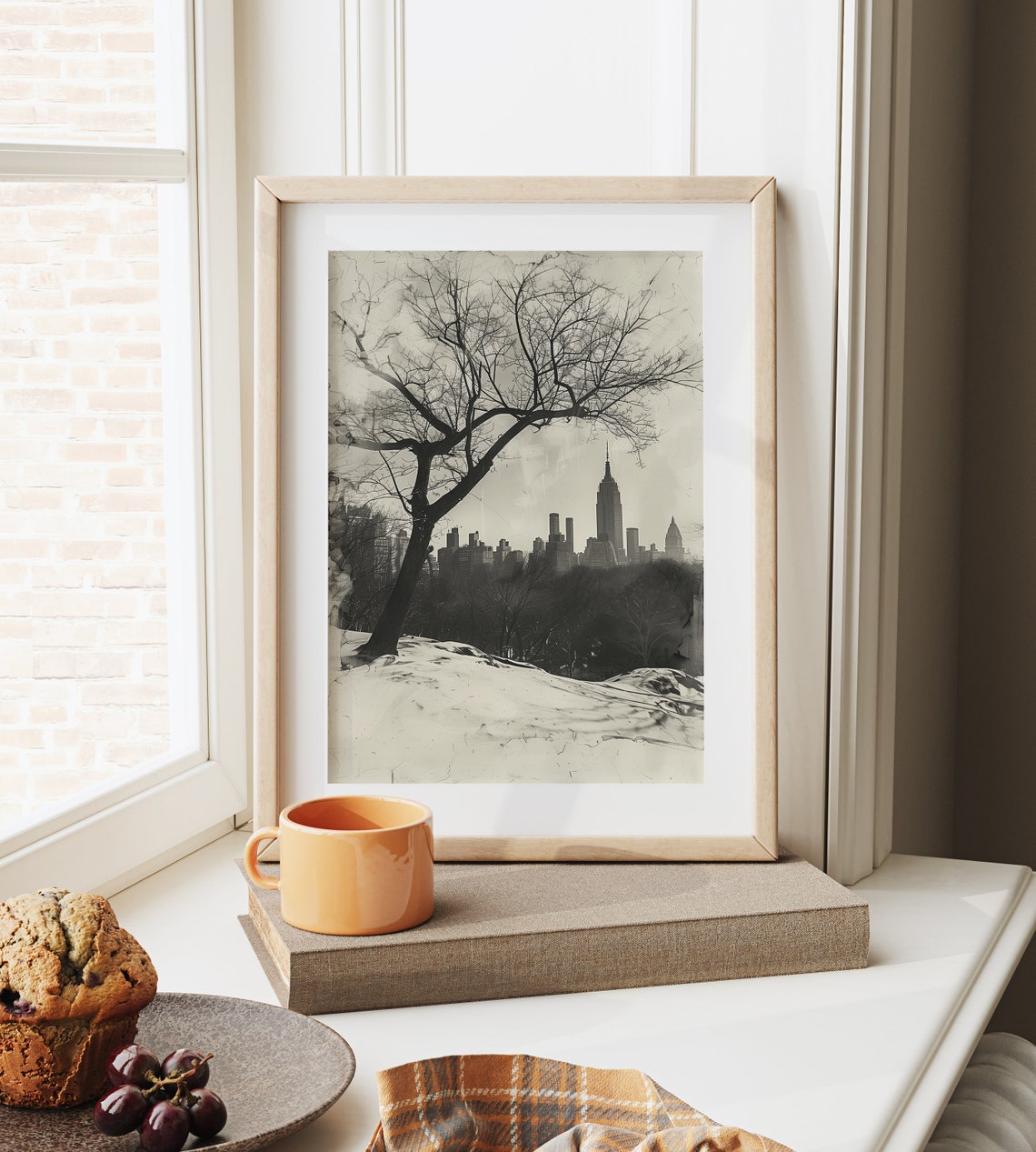 Central Park Winter Snow Monochrome New York Cityscape Poster - Image 6