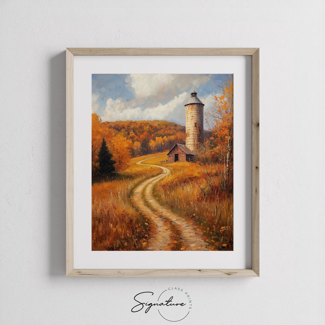 Autumn Farm Landscape With Old Silo and Winding Country Path Wall Art - Image 3