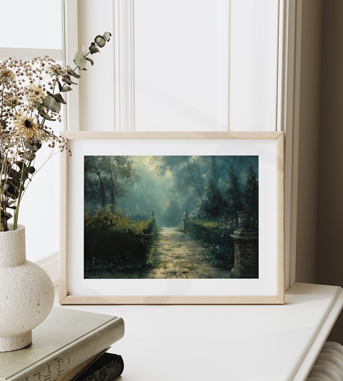 Misty Morning In A French Garden Dreamy Garden Landscape Soft And Serene Art Print Beautiful Wall Decor For Bedroom Or Living Room 864 - Image 6