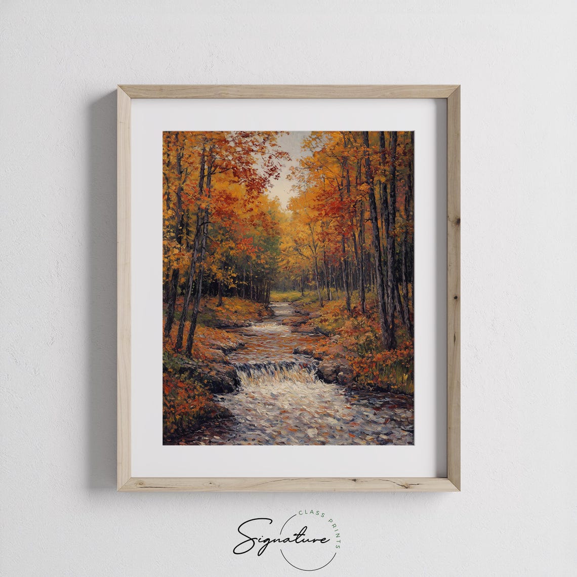 Rushing Autumn Stream Through a Forest of Flame Colored Trees Poster - Image 3