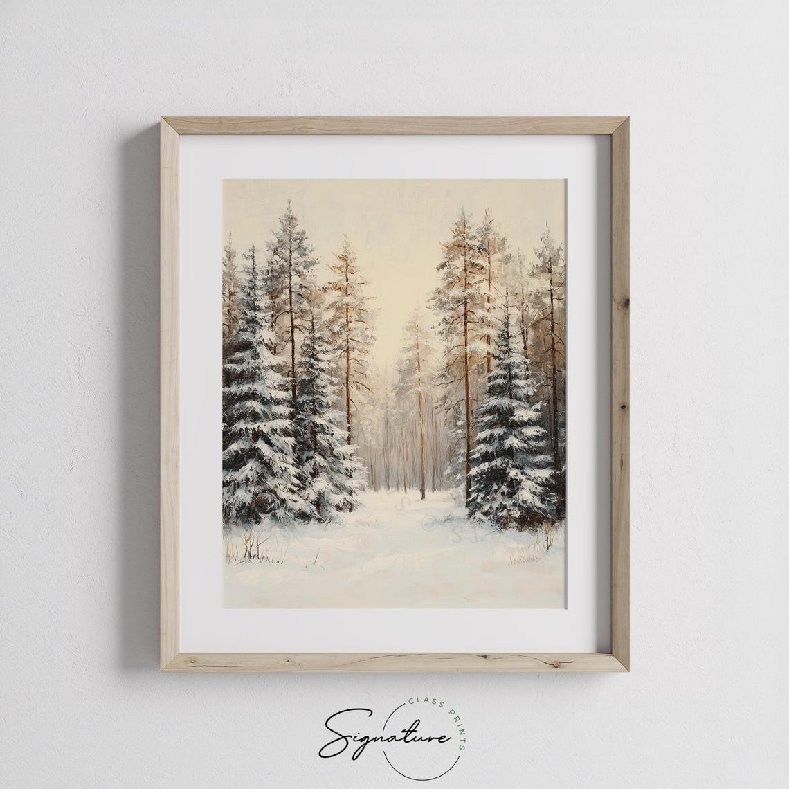 Dense Cedar Grove Blanketed With Fresh Snow Winter Forest Poster - Image 2