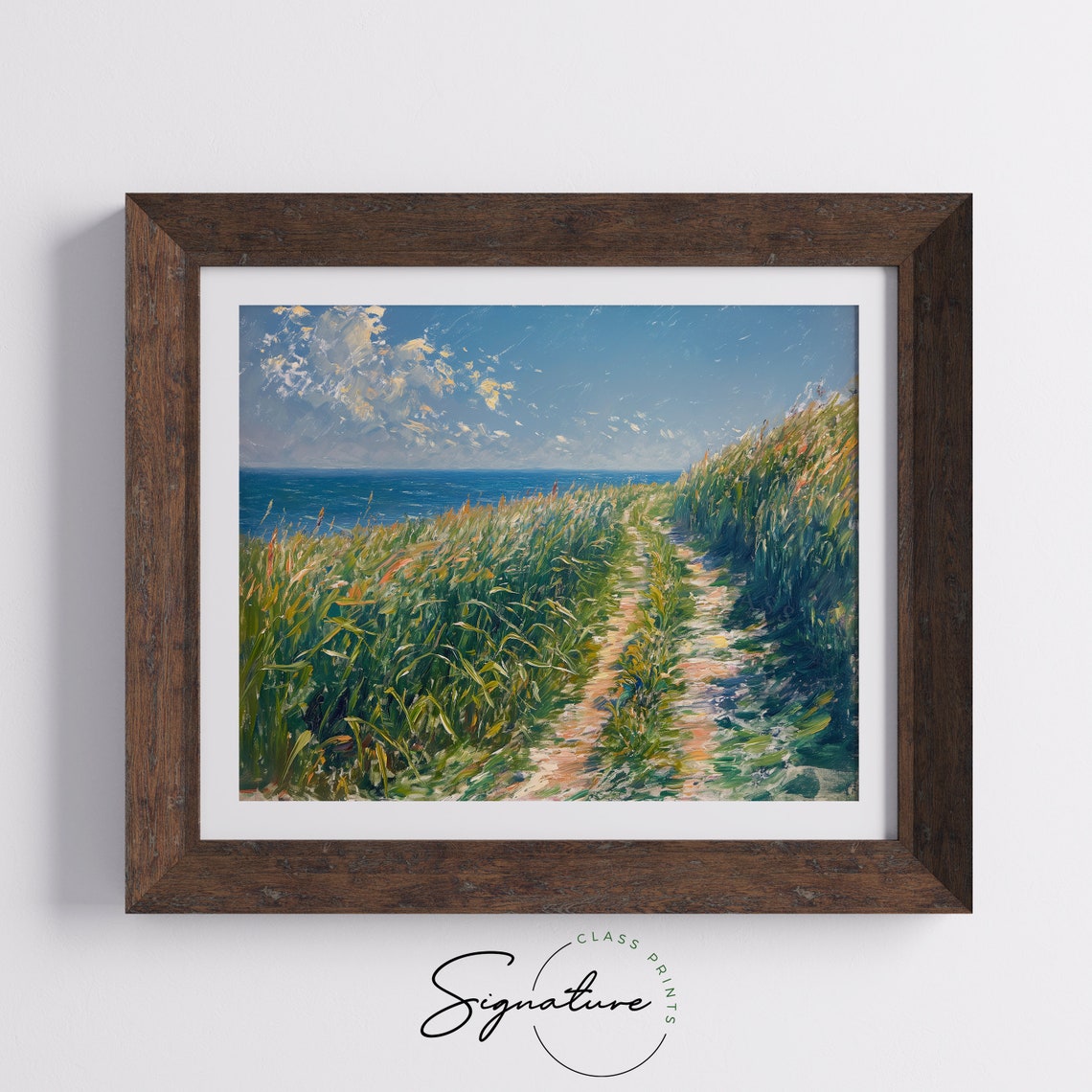 Grassy Dune Path to the Sea Impressionist Coastal Landscape Poster - Image 5