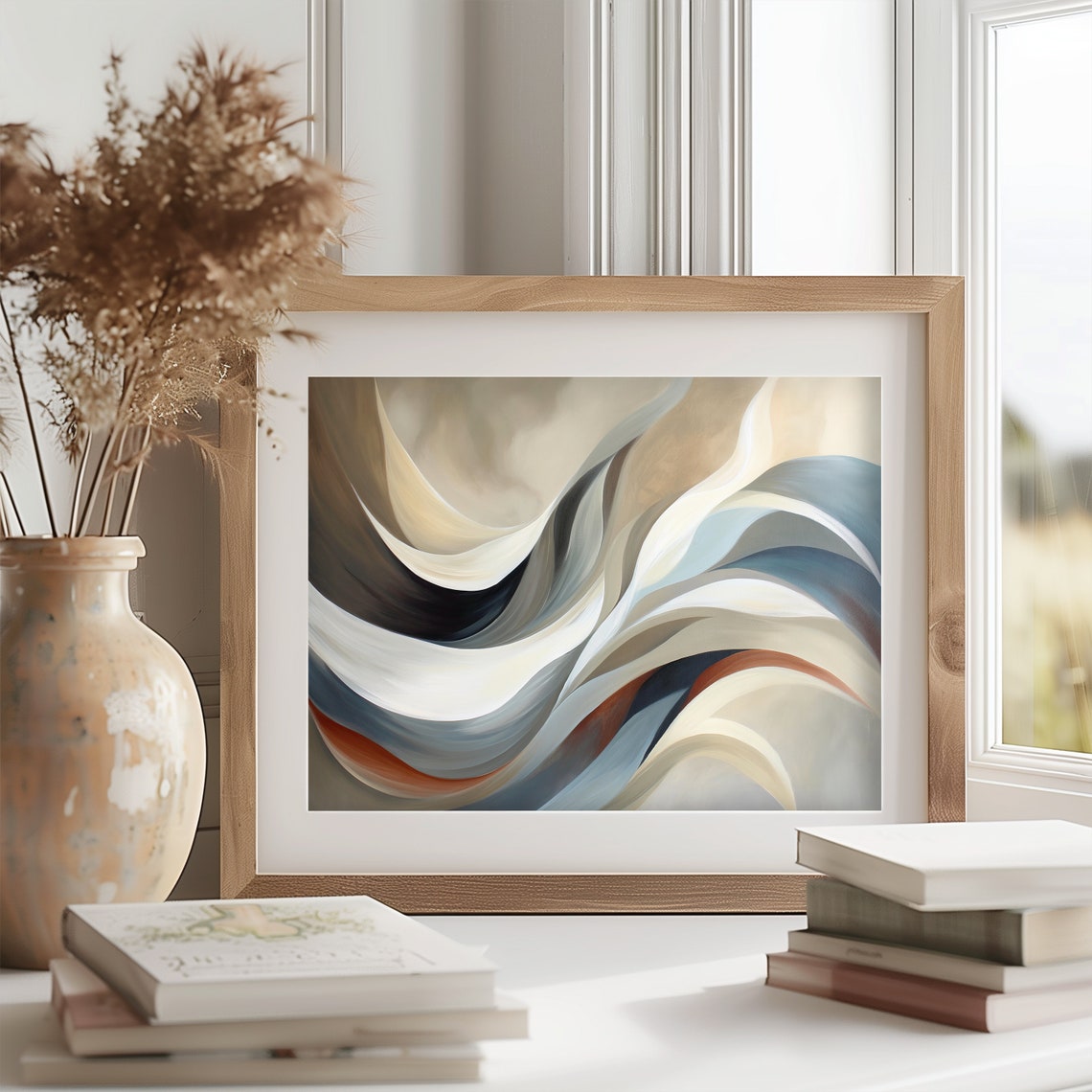 Autumn Wind Abstract Painting Soft Swirls Fall Colors Art Poster - Image 2