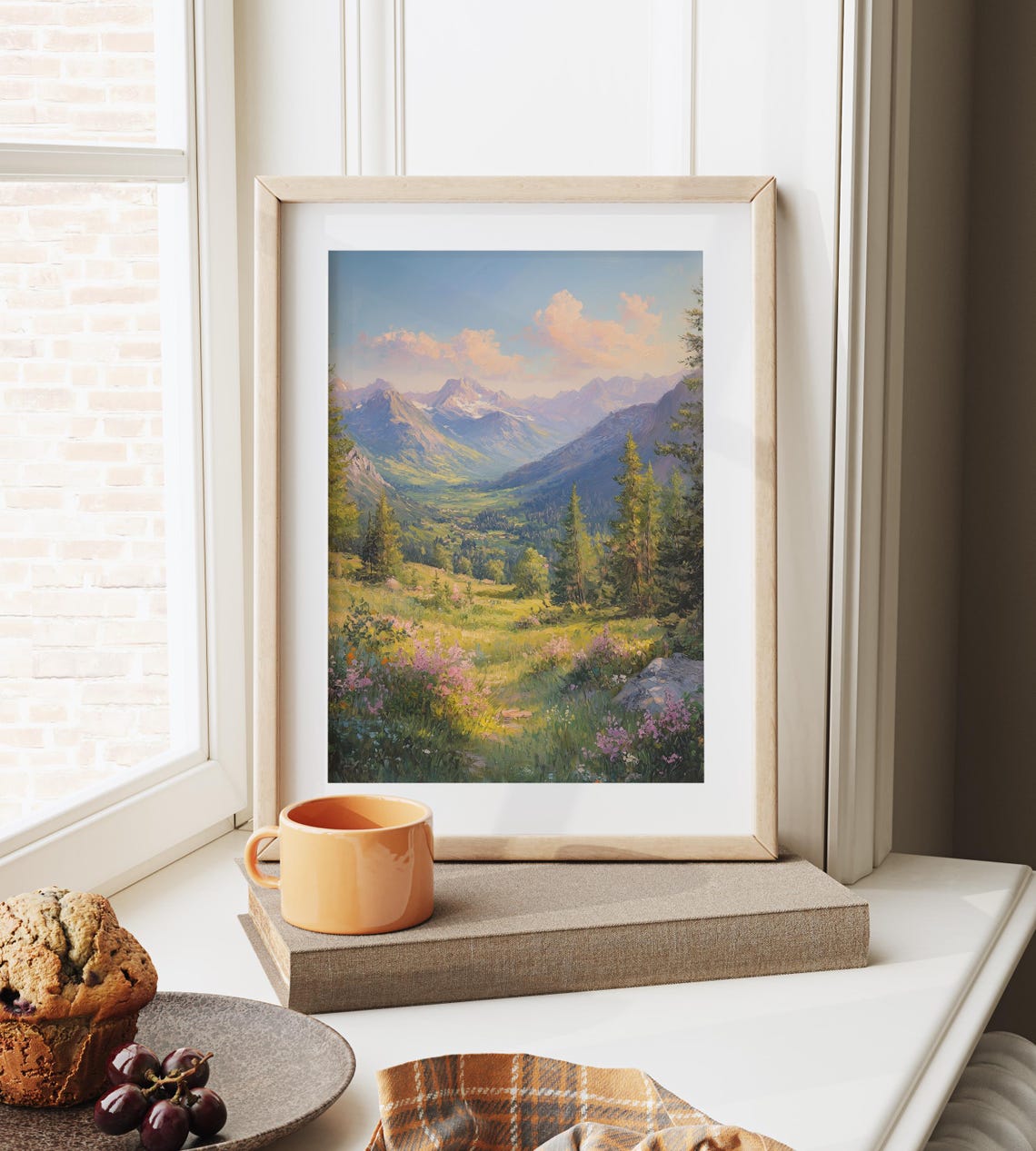 Quiet Alpine Valley Rolling Hills With Distant Peaks Pastoral Poster - Image 6