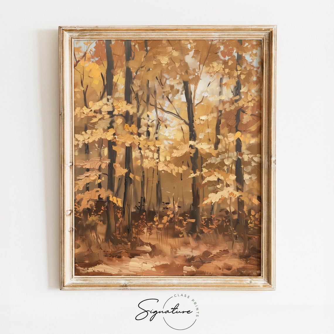 Golden Autumn Maple Forest in Morning Light Fall Woods Poster