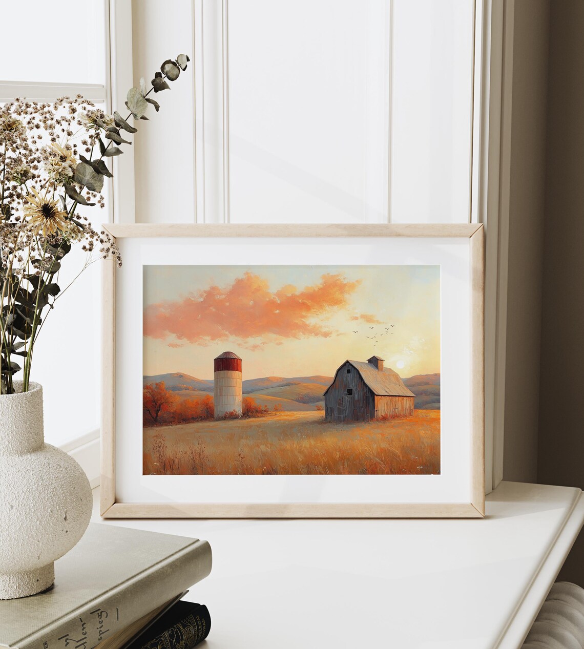 Sunset Barn Silo Autumn Hills Fall Farmhouse Golden Hour Wall Art - Image 6