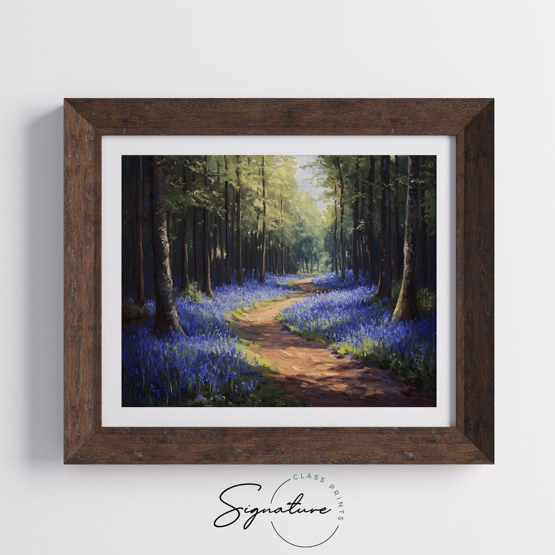Autumn Bluebell Forest Path Earthy Moody Woodland Walk Art Poster - Image 5