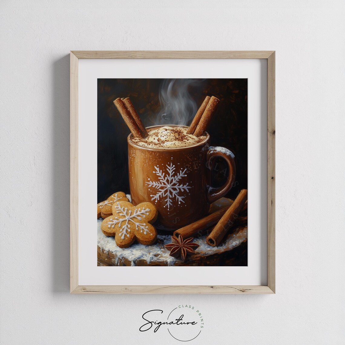 Steaming Hot Cocoa With Cinnamon And Gingerbread Cookies Poster - Image 3