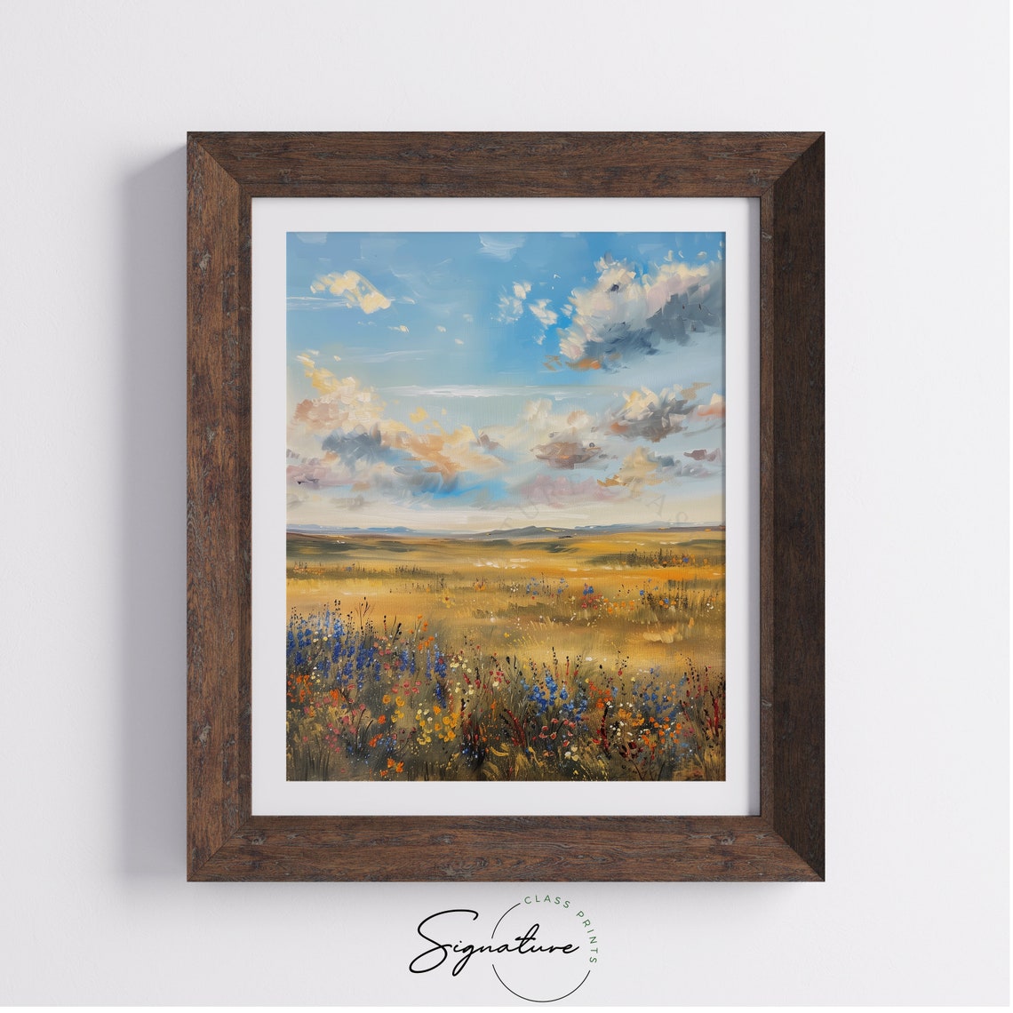 Colorful Wildflower Prairie Under Bright Blue Summer Sky Poster - Image 4