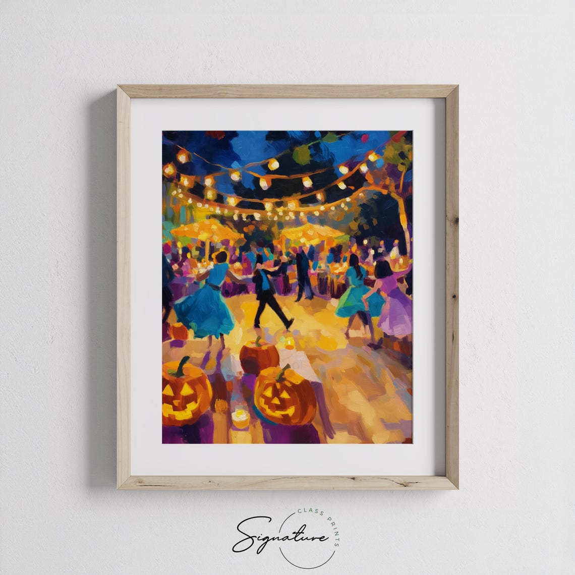 Fall Festival Night Dance String Lights Jack O Lanterns Poster - Image 3