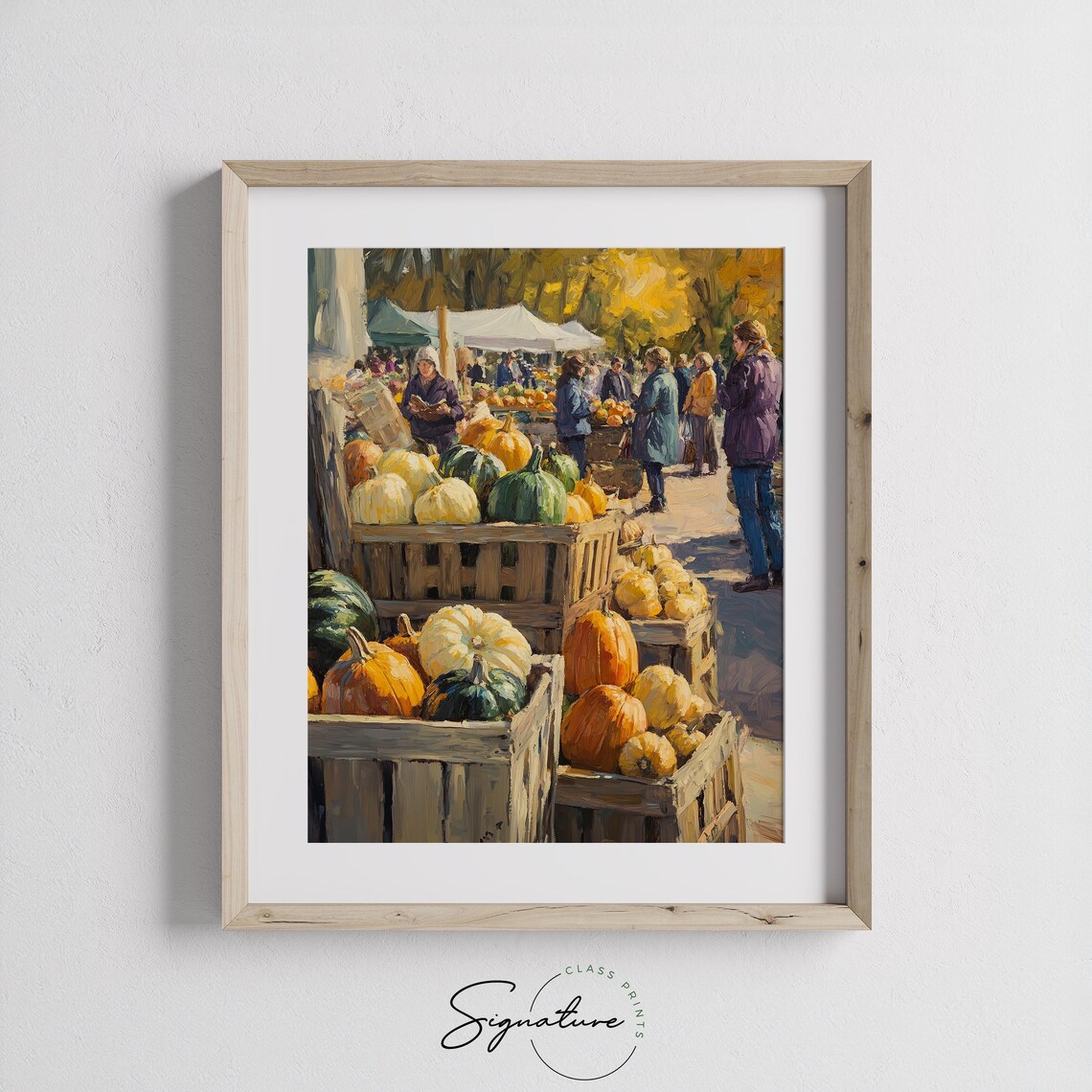 Fall Farmers Market Pumpkins Squash Crates Outdoor Harvest Poster - Image 3