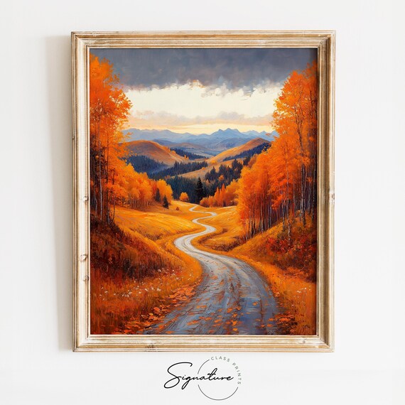 Golden Valley Winding Road Dramatic Sky Mountain Vista Print