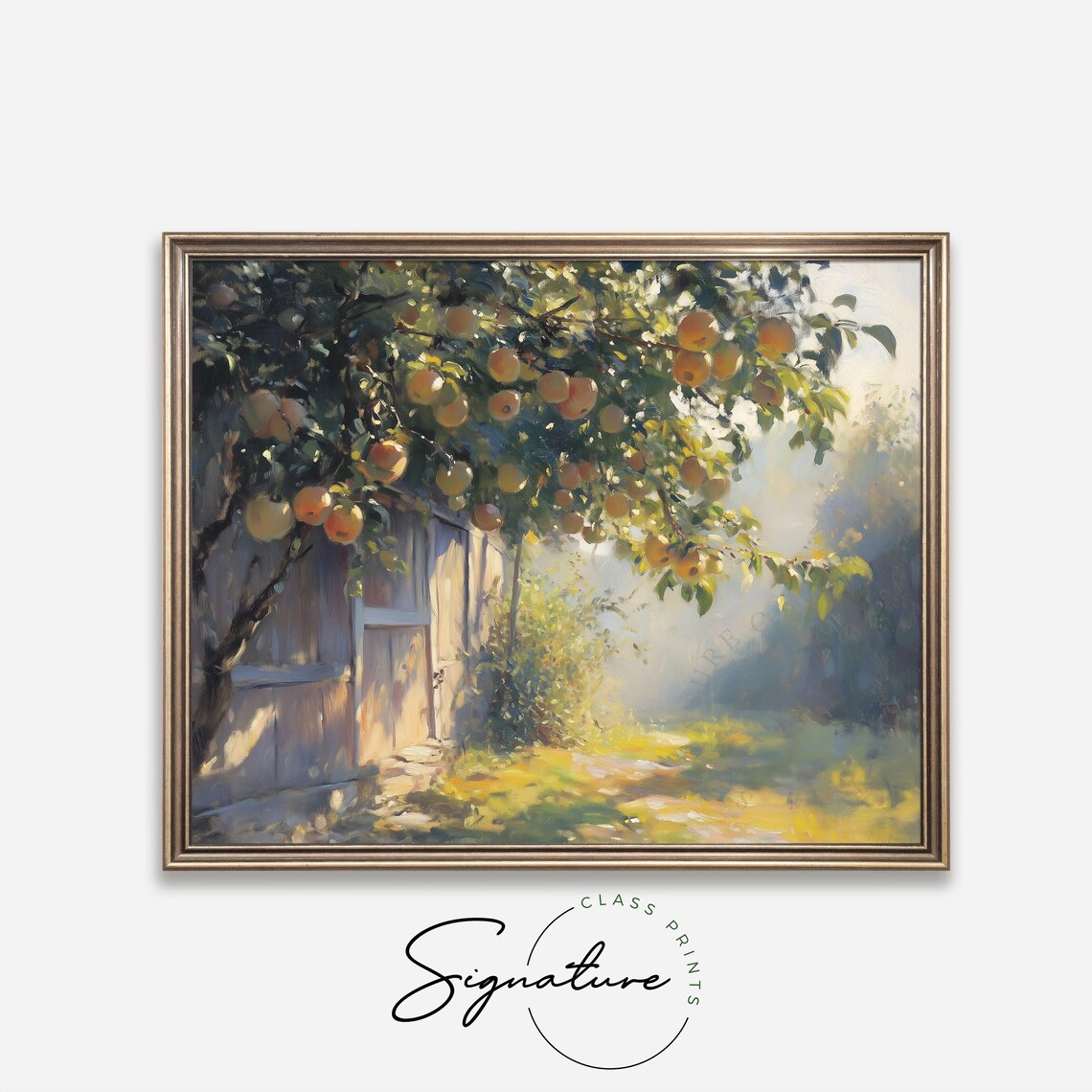 Sun Ripened Fruit Hanging Above a Rustic Barn Door on a Crisp Morning Poster - Image 4