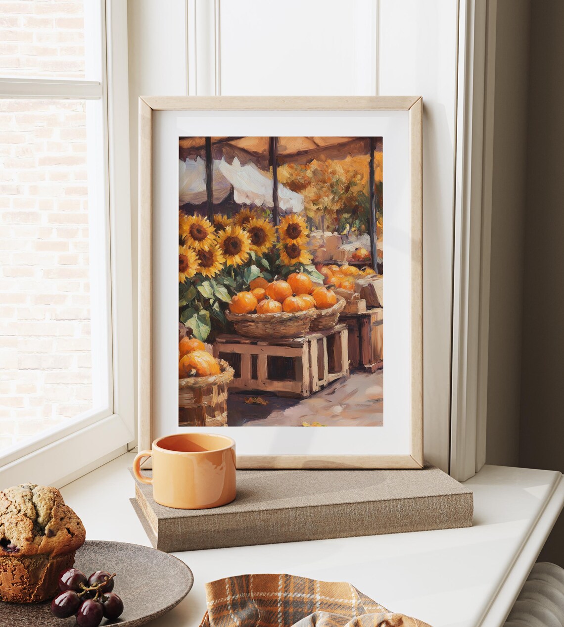 Sunflowers And Pumpkins At Rustic Fall Market Stall Art Poster - Image 6