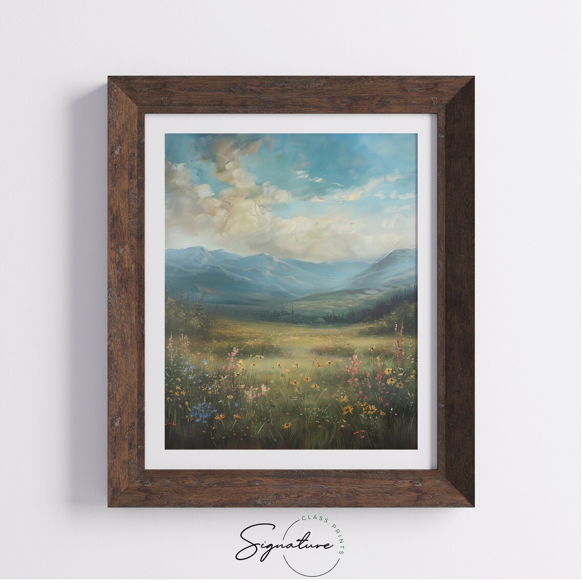 Alpine Meadow Wildflowers Mountain Valley Summer Landscape Poster - Image 4