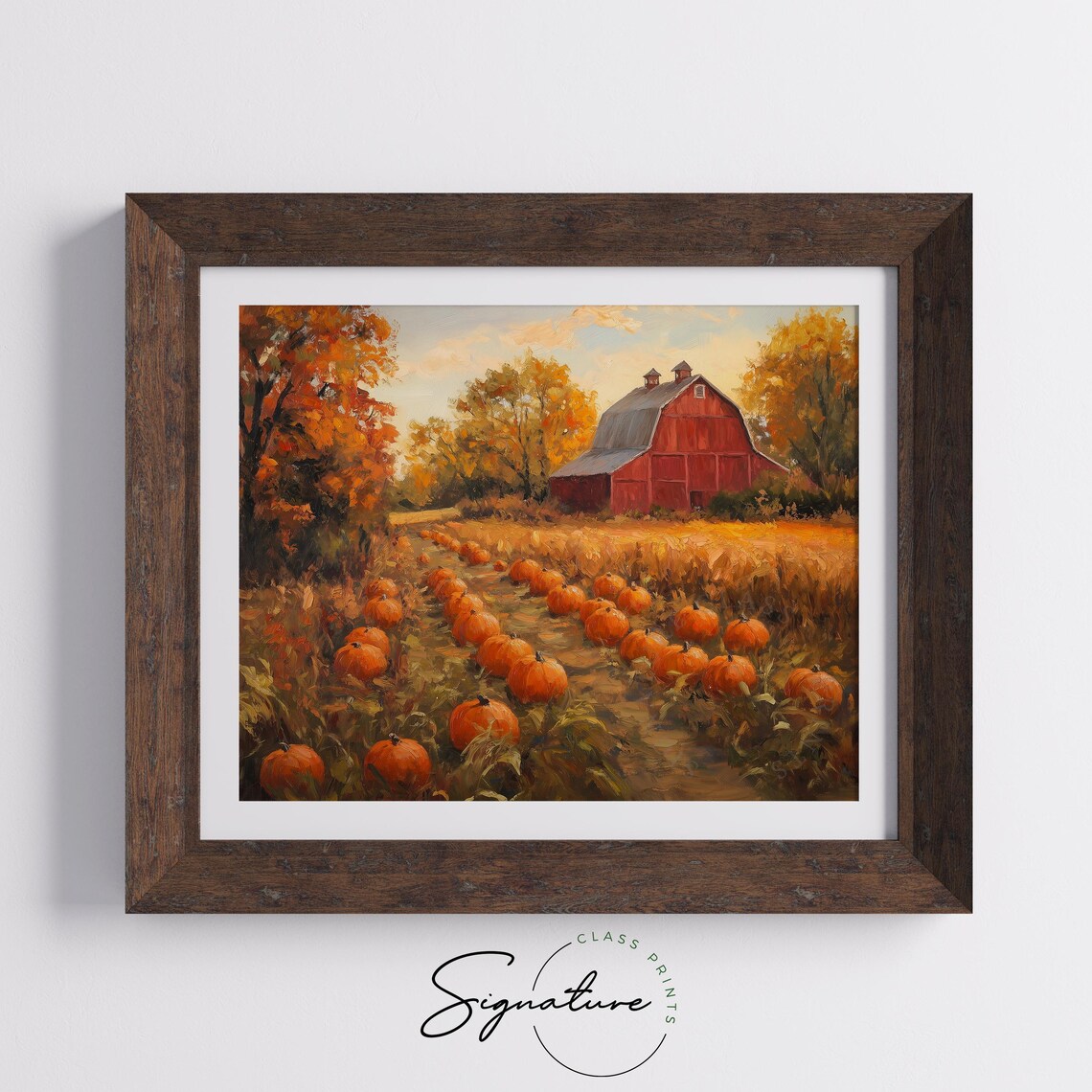 Red Barn Pumpkin Patch Painting Autumn Harvest Rustic Fall Decor Poster - Image 5