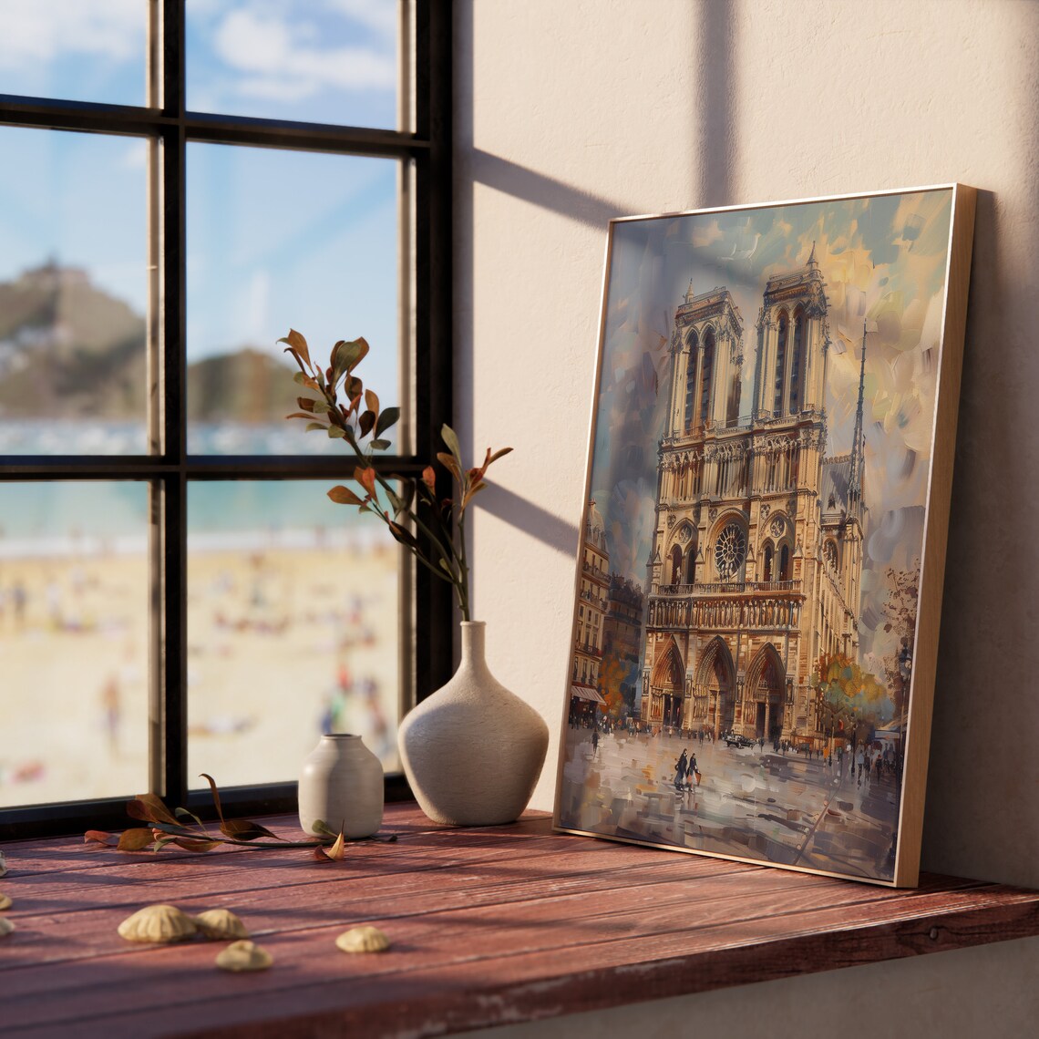 Notre Dame Cathedral Paris Gothic Landmark Cityscape Art Poster - Image 5