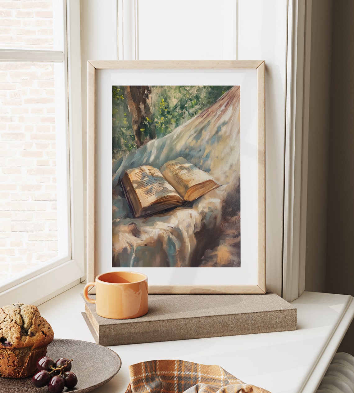 Open Book Resting on Sunlit Hammock Cozy Reading Nook Poster - Image 6