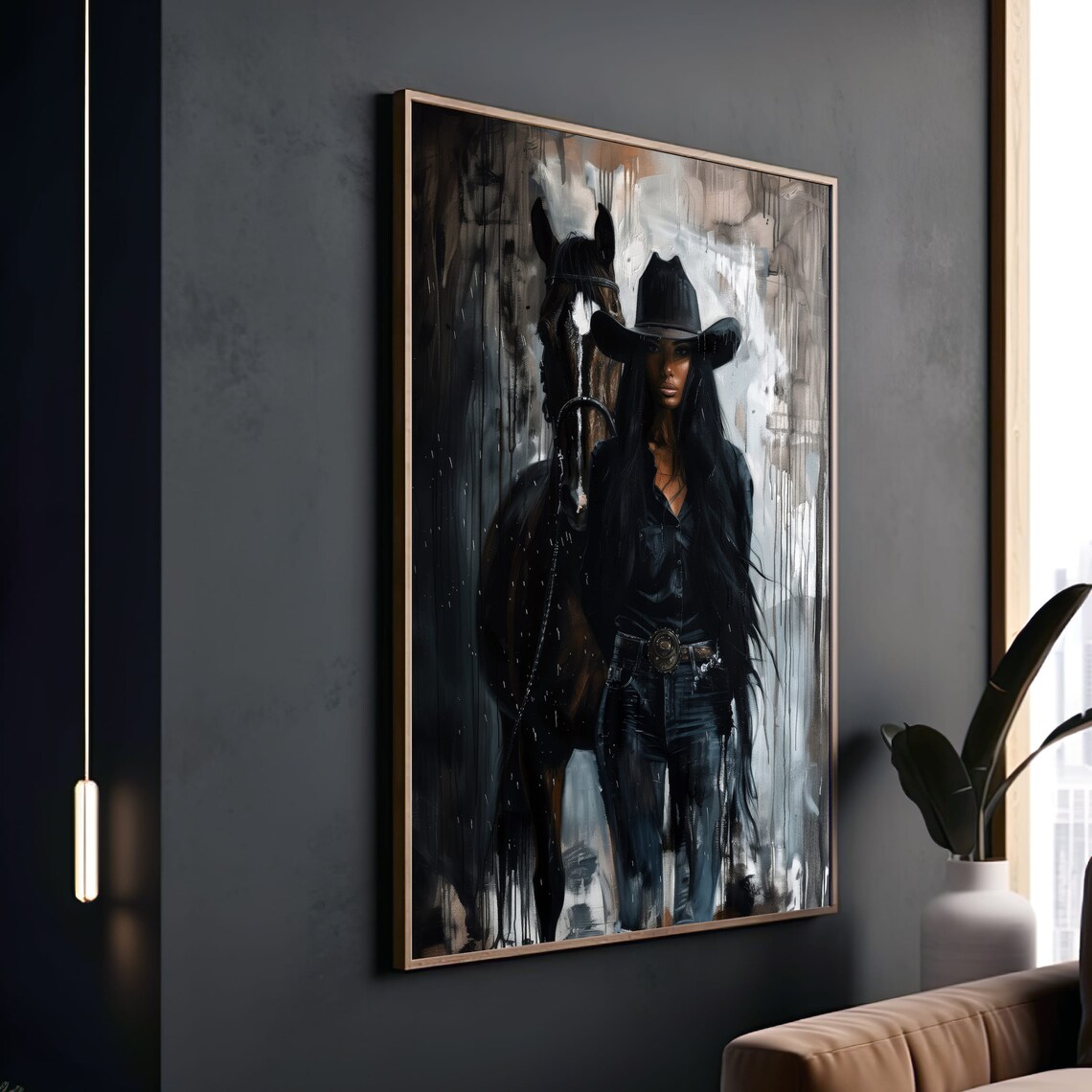 Cowgirl Portrait Art Print, Modern Western Decor - Image 2