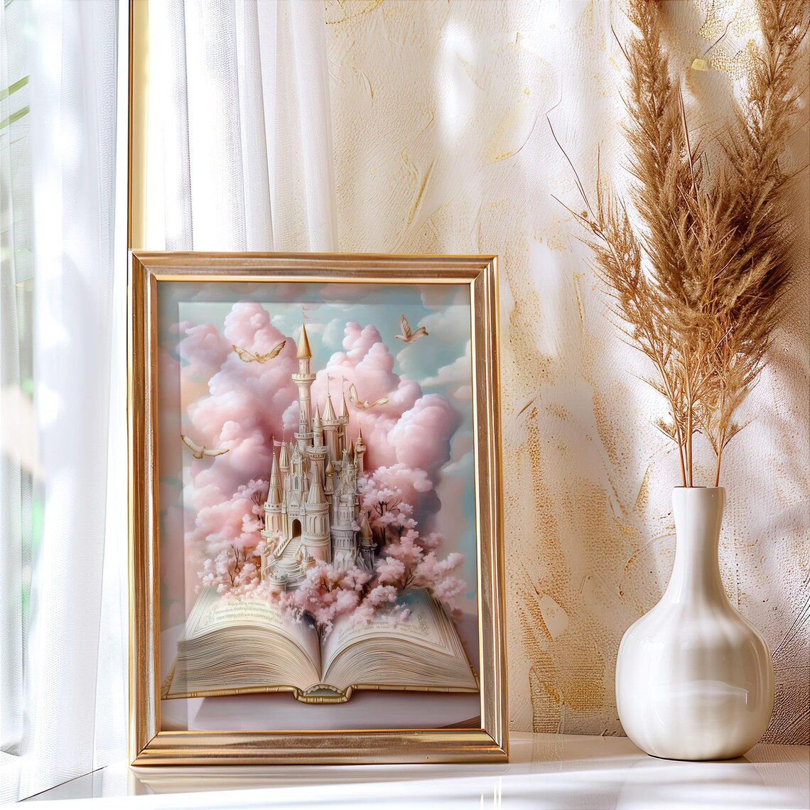 Fairy Tale Castle Art Print, Fantasy Book Lover Decor - Image 2