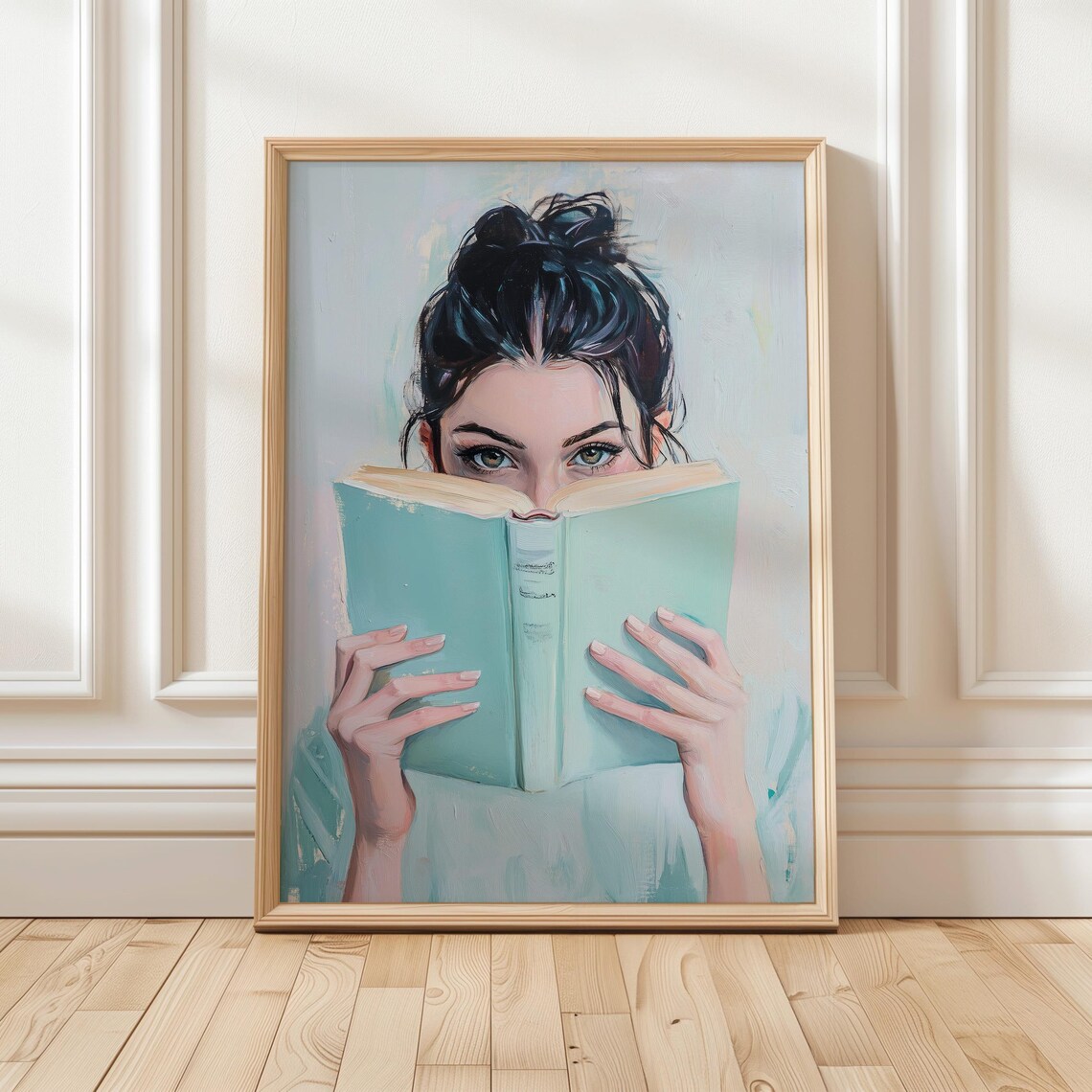 Woman Reading Book Art Print, Bookish Girl Decor