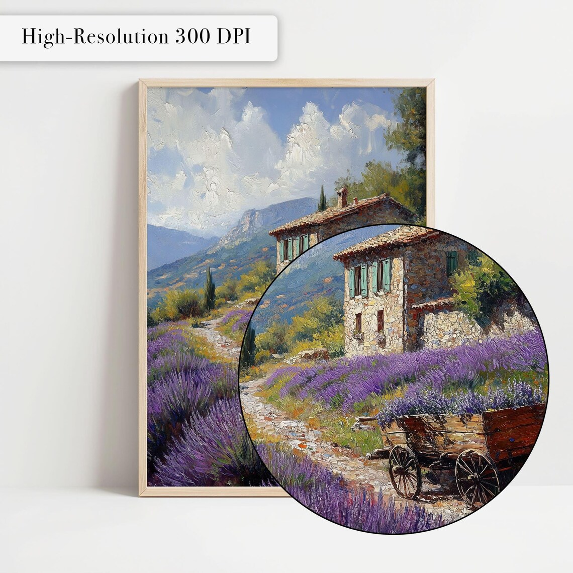 Lavender Field Art Print, Rustic Provence Landscape - Image 4