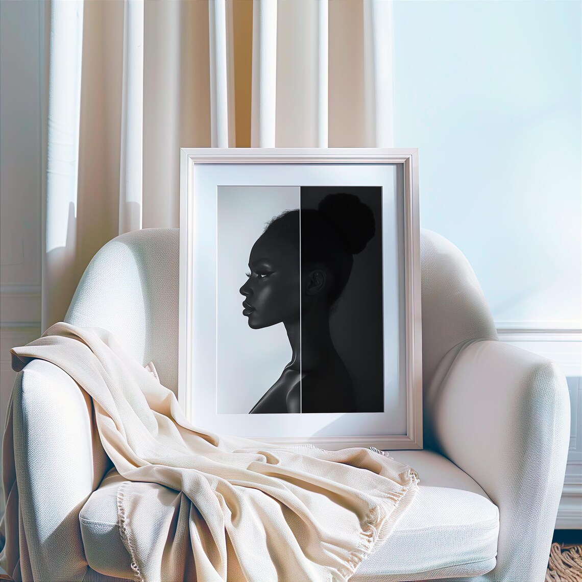 Black Woman Wall Art African American Art Print Minimalist Portrait Art Afrocentric Home Decor Black Girl Art Poster Feminine Printable - Image 7