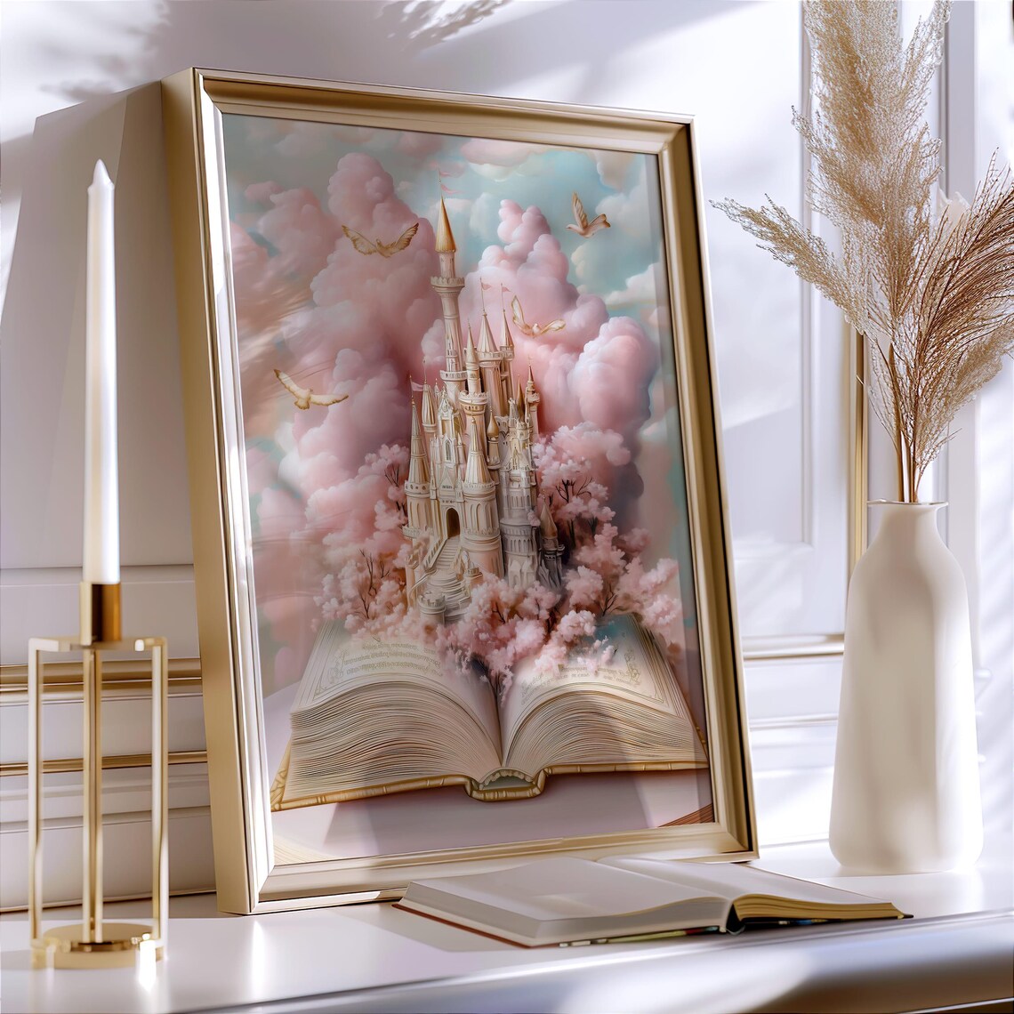 Fairy Tale Castle Art Print, Fantasy Book Lover Decor - Image 5