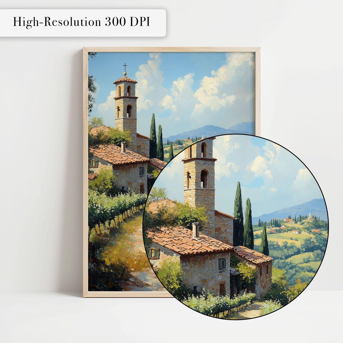 Tuscany Countryside Church Vineyard Path Italian Landscape Poster - Image 4