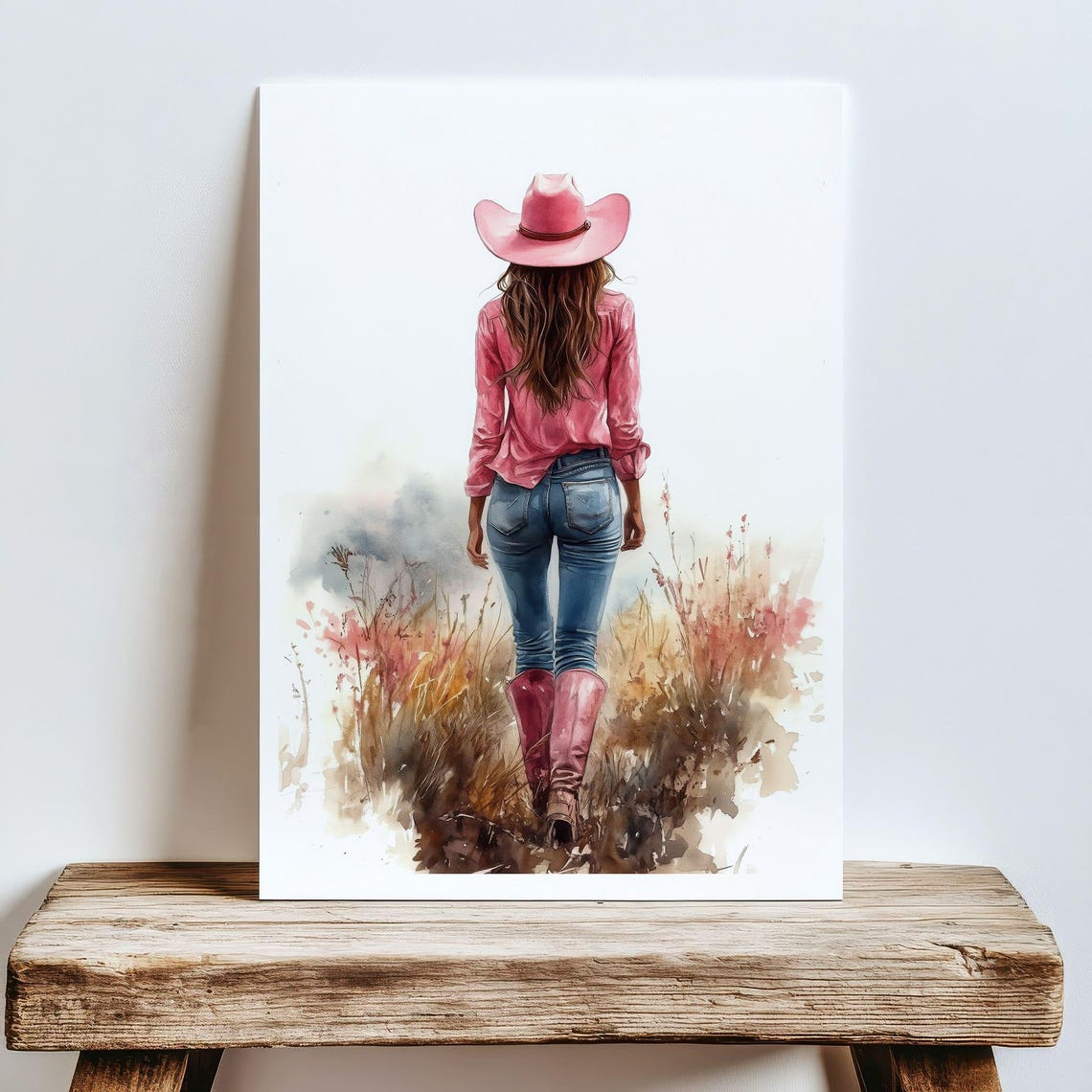 Cowgirl Wall Art Pink Western Decor Female Cowboy Print Rustic Farmhouse Decor Cowgirl Country Home Decor - Image 5