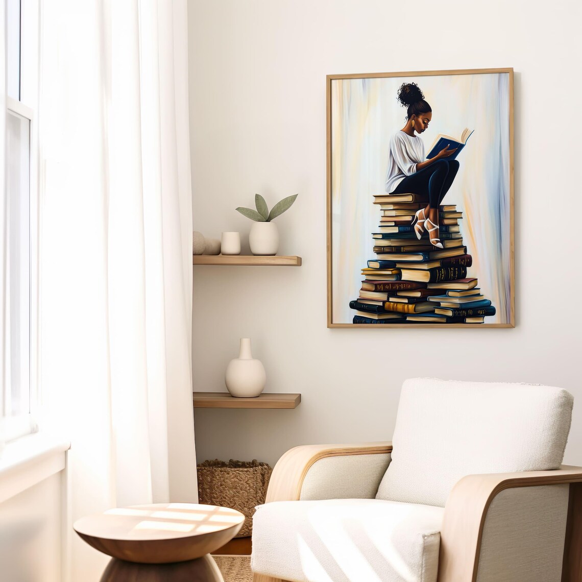 Black Girl Reading Art Print, Bookish Wall Decor - Image 3