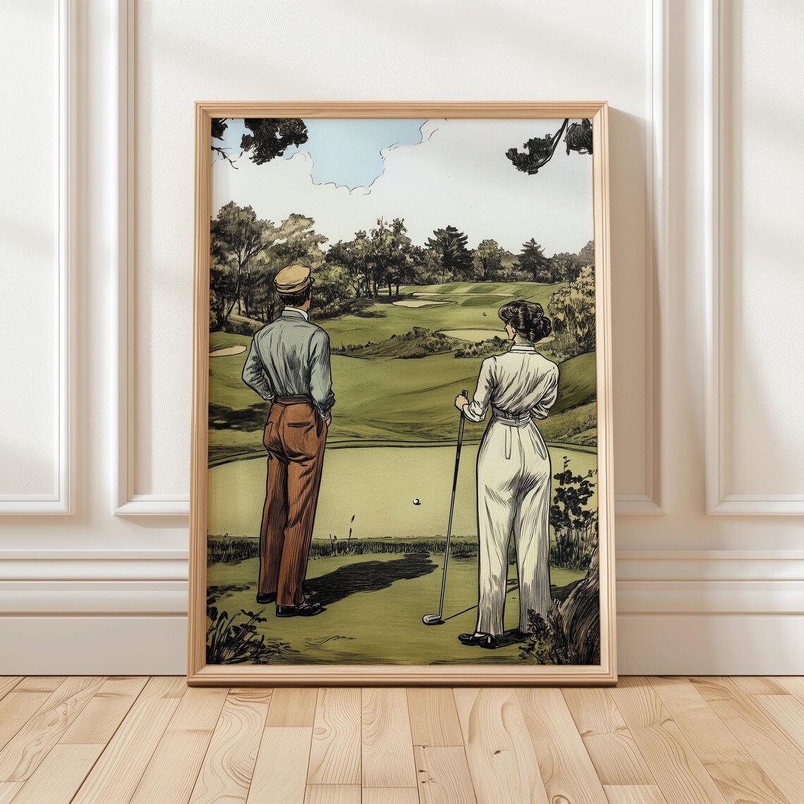 Vintage Golf Art Print, Retro Golf Course Decor