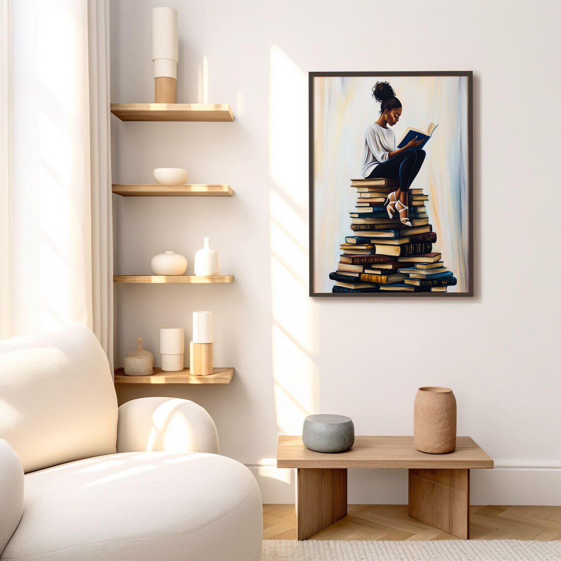 Black Girl Reading Art Print, Bookish Wall Decor - Image 6