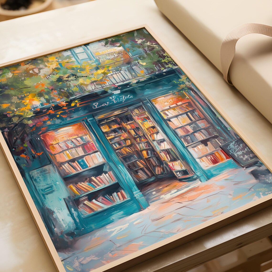Charming Bookshop Art Print, Cozy Reading Nook Decor - Image 5