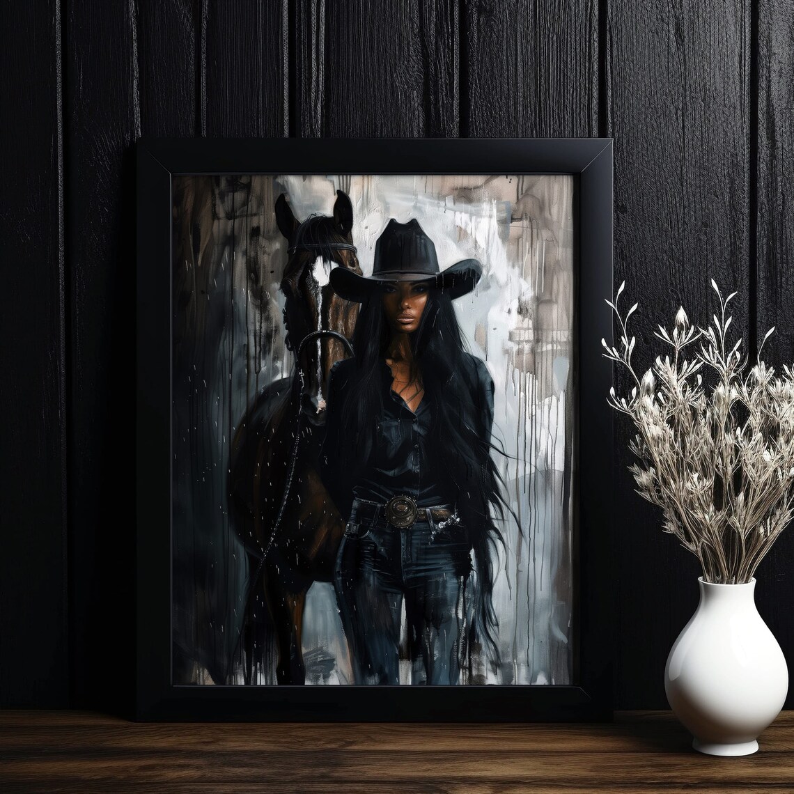 Cowgirl Portrait Art Print, Modern Western Decor - Image 3