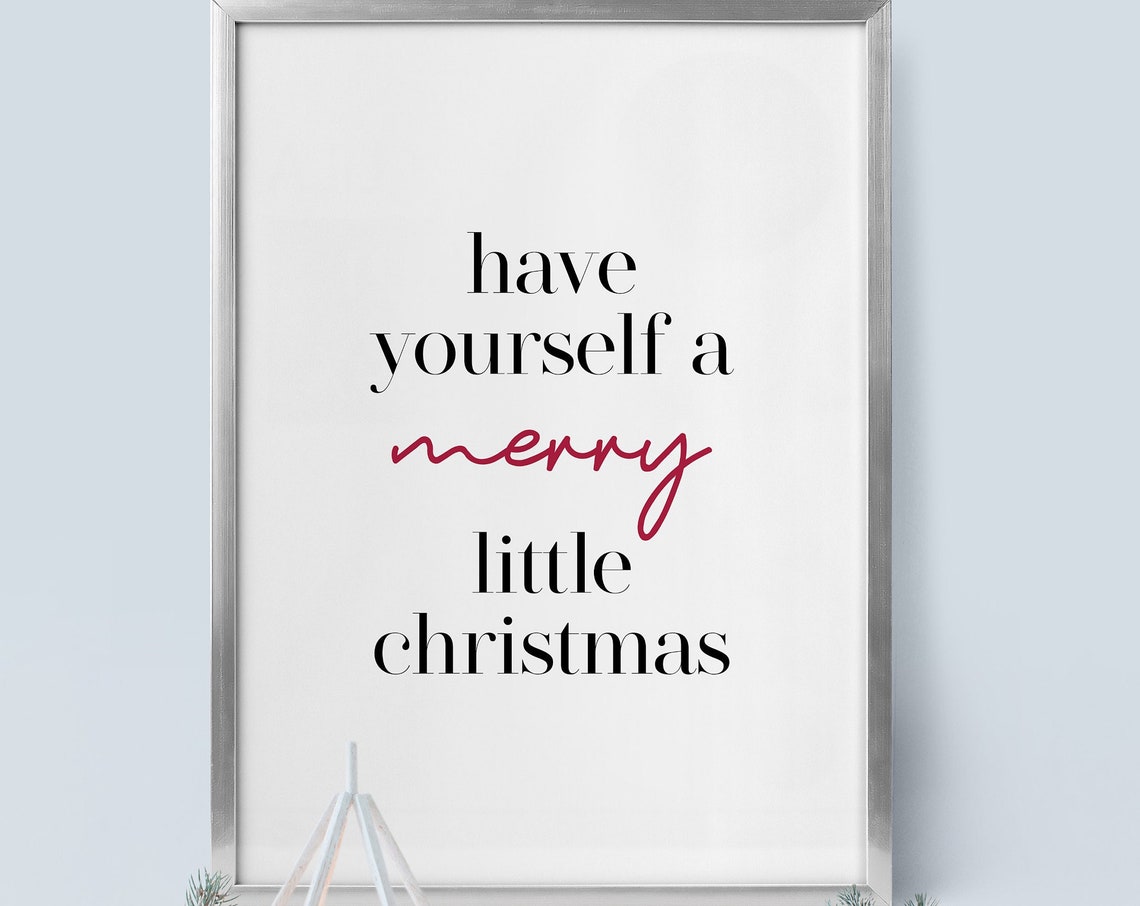 Have Yourself A Merry Little Christmas Typography Holiday Wall Poster - Image 5