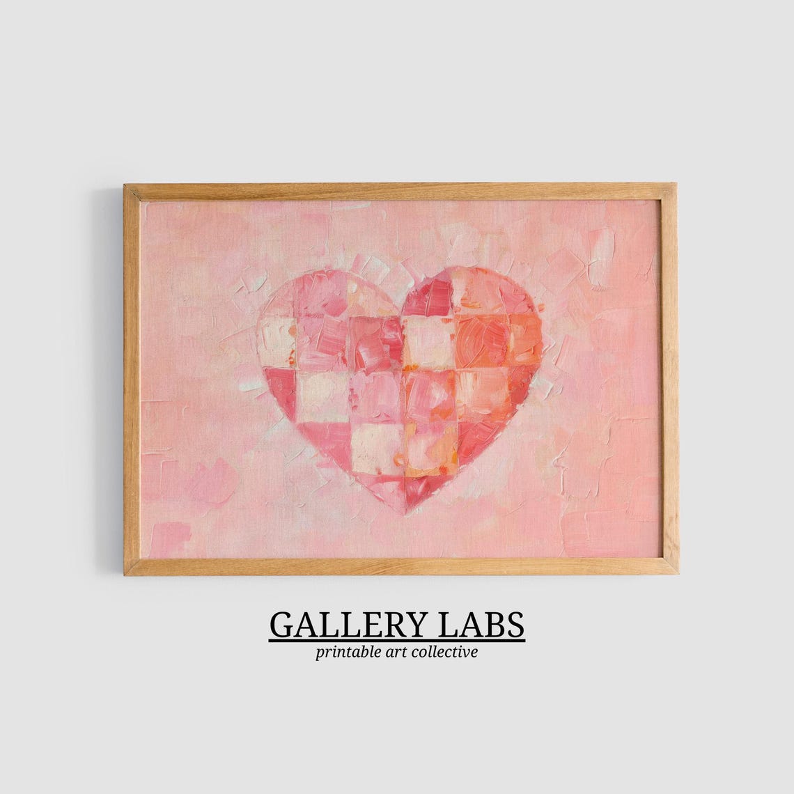 Pink Heart Shape Maximalist Bold Girly Love Room Wall Art Print - Image 3