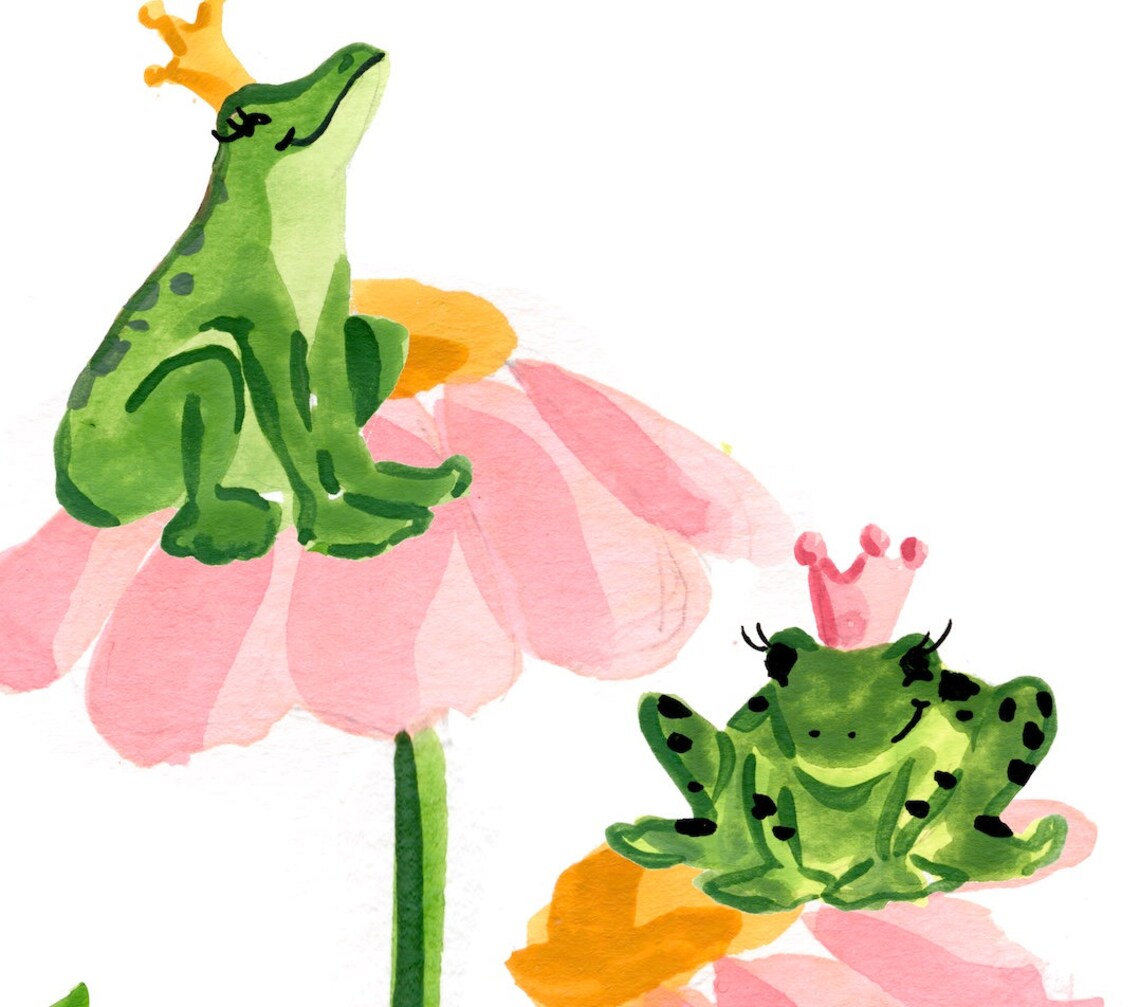 Fairytale Frogs Art Print, Little Girls Room Decor - Image 3
