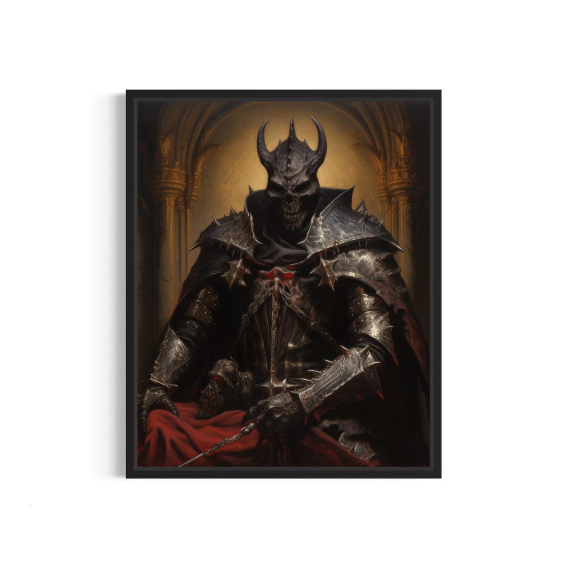 Evil Knight Art Print Vintage Gothic Wall Art Painting Decor Photo