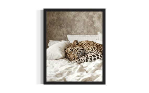 Leopard Animal Bedroom Poster Art Print Wall Original Painting Artwork Decor