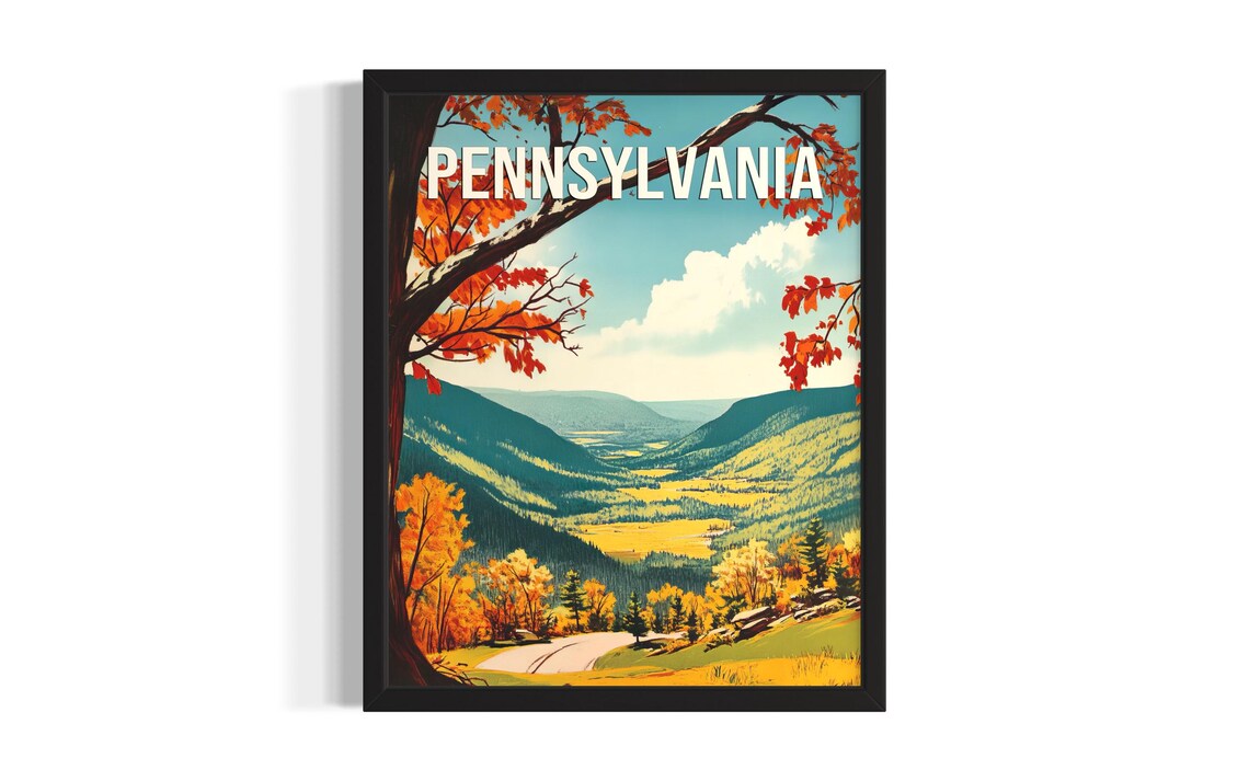 Pennsylvania Pocono Mountains Autumn Valley Vista Fall Foliage Poster