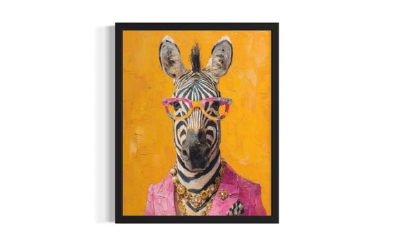 Zebra Animal Poster Art Print Living Room Wall Original Painting Artwork Decor